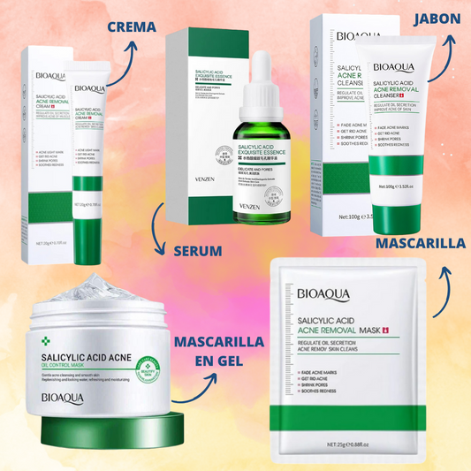 Kit Facial Ácido Salicílico Bioaqua x 5 Productos
