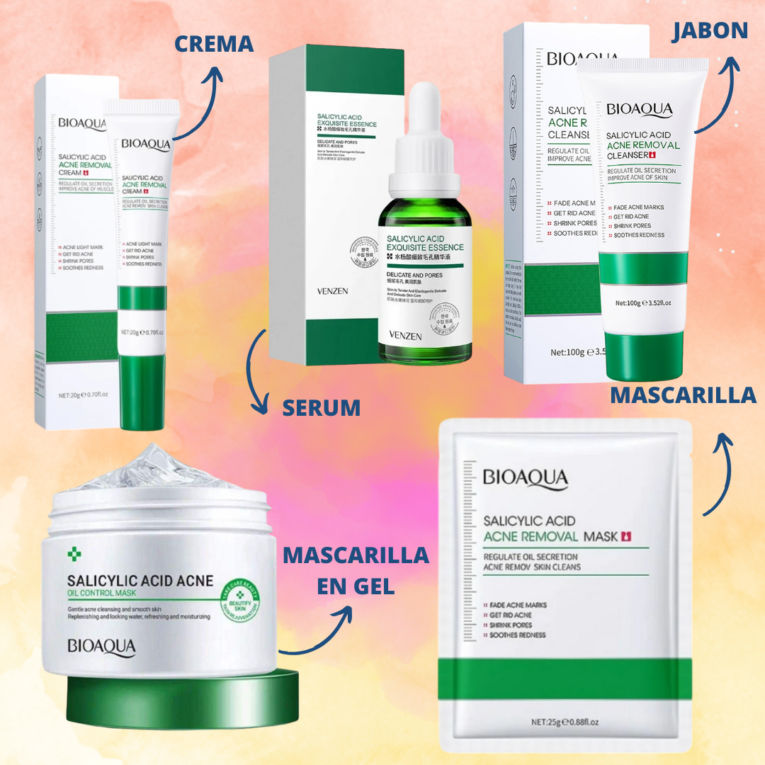 Kit Facial Ácido Salicílico Bioaqua x 5 Productos