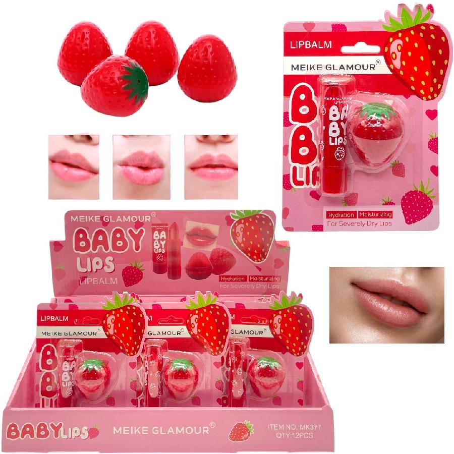 Set X2 de Lip Balm Baby Lips Strawberry Meike Glamour Ref MK377