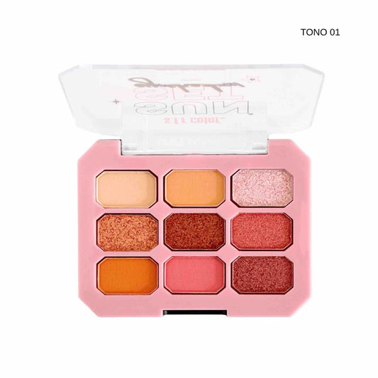 Paleta De Sombras Sun Set X9 Tonos | S.F.R Color