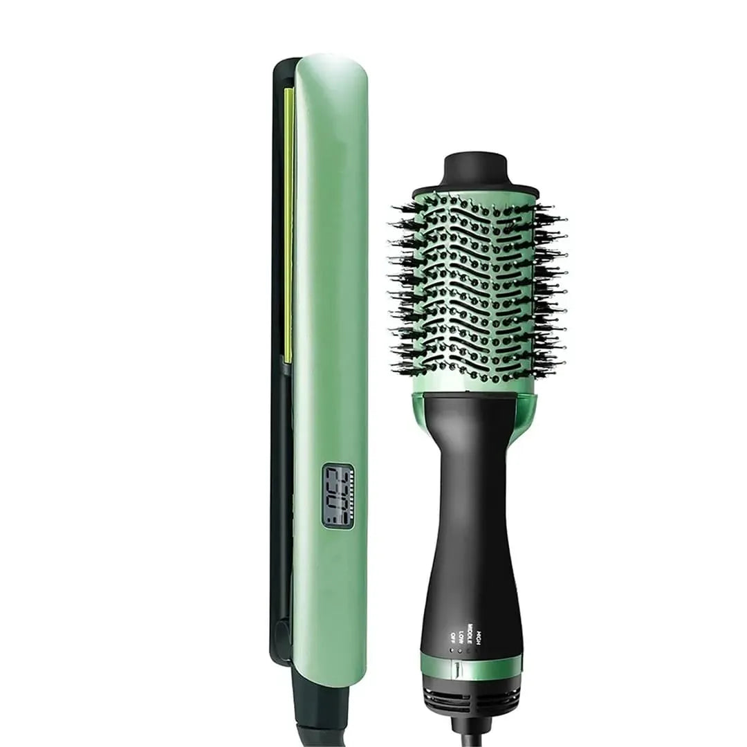Combo 3 En 1 Cepillo Secador Plancha Y Secador Para Cabello Ref 2523