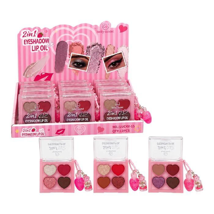 PALETA SOMBRAS LIP OIL LLAVEROLUCKY MODEL REF LUCKY-15
