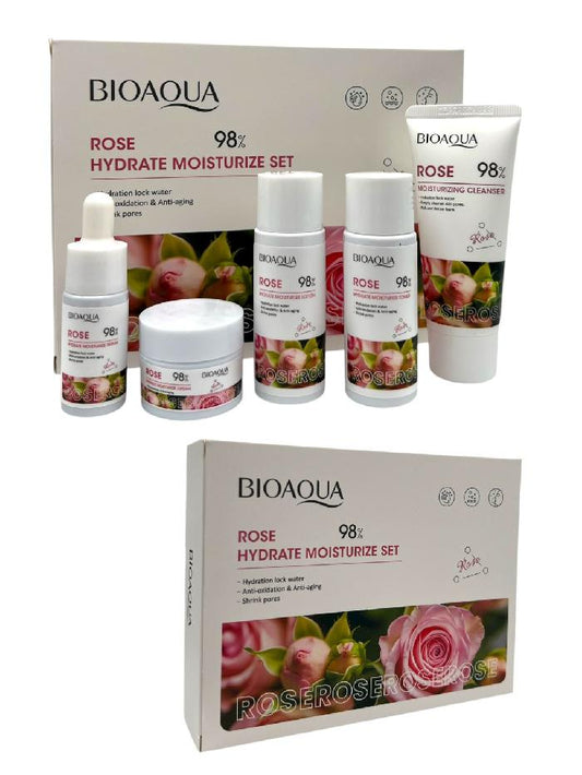Kit De Cuidado Facial Viajero De Rosas Hidratante 5 Piezas Bioaqua Ref BQY86129