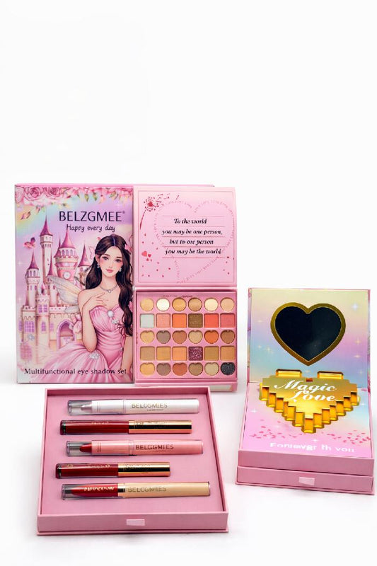 Set Paleta De Sombras Con Labiales Y Lapices De Labios Super Cute Belzgmee