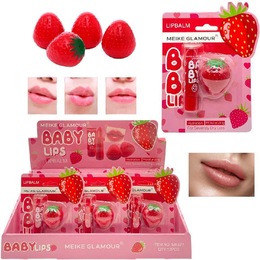 Set X2 de Lip Balm Baby Lips Strawberry Meike Glamour Ref MK377
