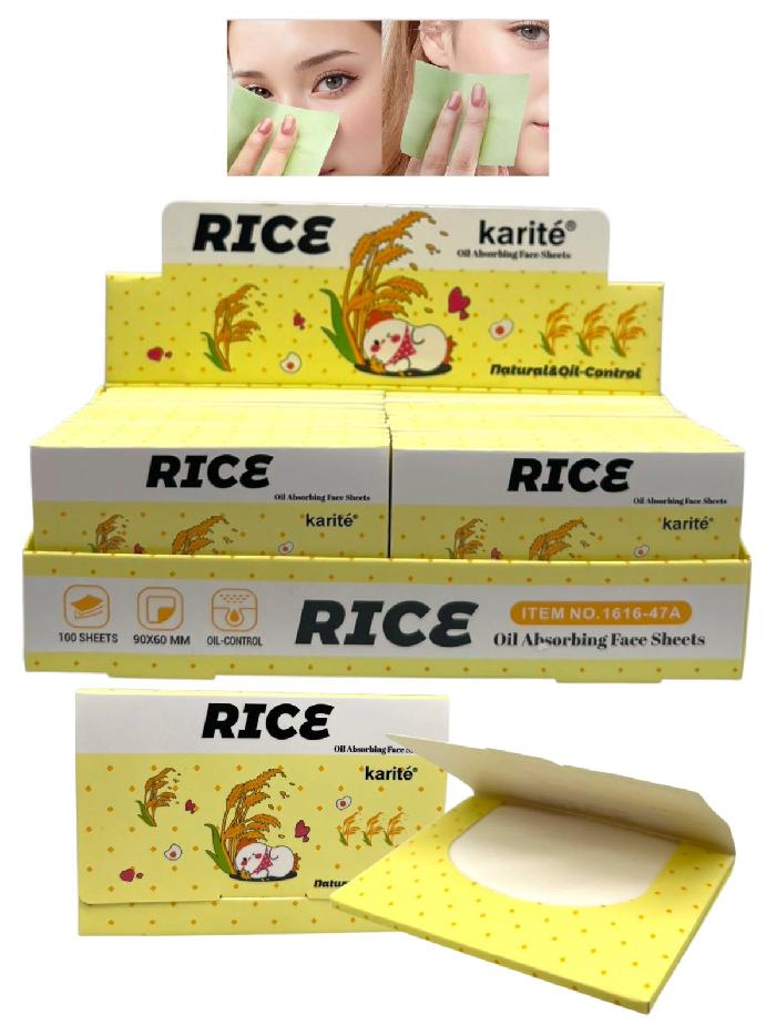 Papel Absorbente De Grasa Rice Karité Ref 1616-45A