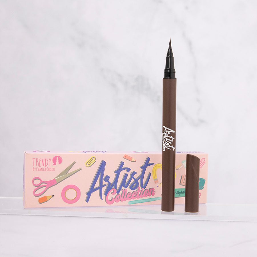 Delineador Plumón Profesional Trendy Artist Collection Café – Precisión, intensidad y acabado natural