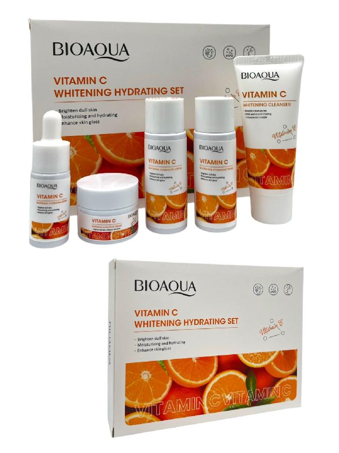 KIT DE CUIDADO FACIAL VIAJERO WHITENING VITAMINA C *5 PIEZAS BIOAQUA REF BQY86150