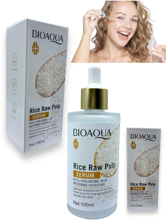 SERUM FACIAL HIDRATANTE Y ACLARANTE CON EXTRACTO DE ARROZ Y ACIDO HIALURONICO 100ML REF BQY11428