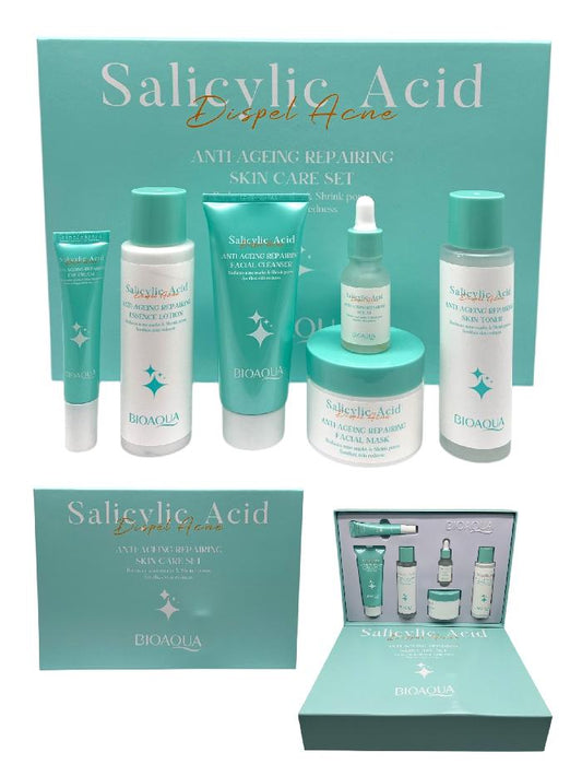 KIT DE CUIDADO FACIAL DE ACIDO SALICILICO X6 PIEZAS  BIOAQUA REF BQY43825
