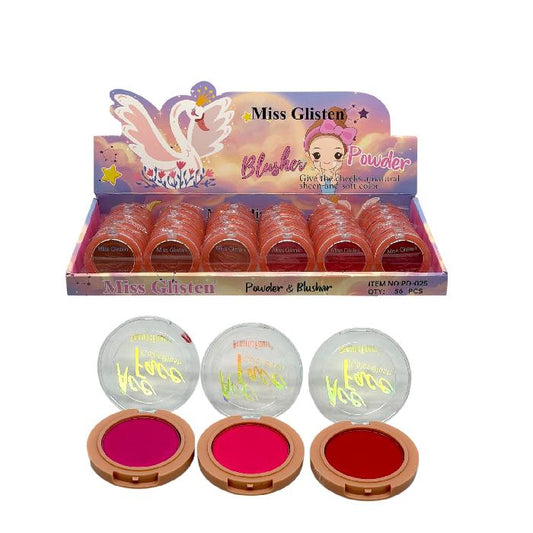 RUBOR COMPACTO CISNE NATURLA COLOR MISS GLISTEN REF PD-025