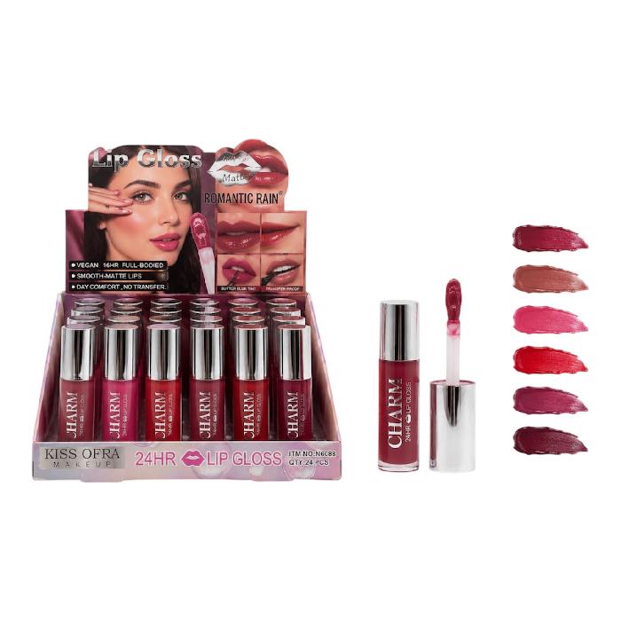 LIP GLOSS 24HRS CHARM LONG LASTING KISS OFRA REF N6088