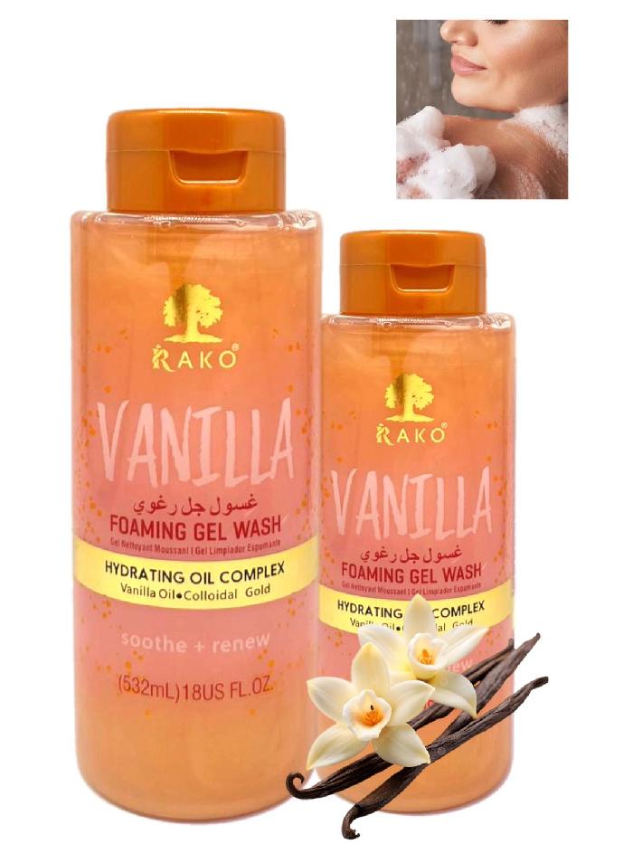 Jabón Corporal En Gel Con Destellos Vainilla Rako 532 Ml Ref RK1338