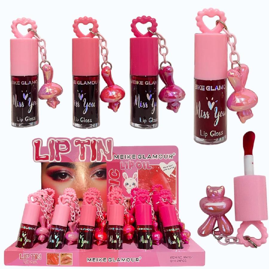 Tinta de Labios con Llavero y Aplicador Grueso Meike Glamour Ref MK154