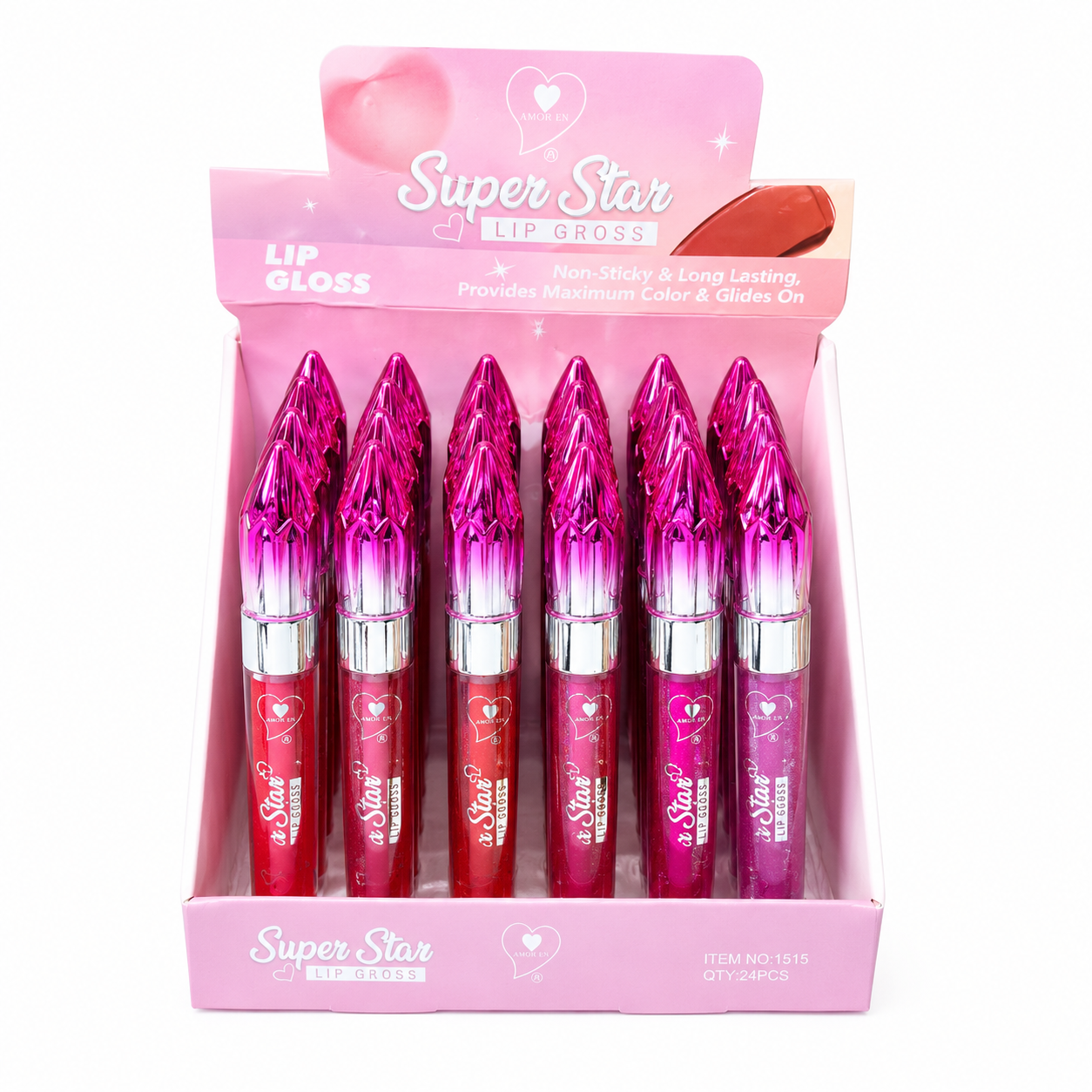Lip Gloss Super Star Amor-Ex Tonos Surtidos Ref 1515