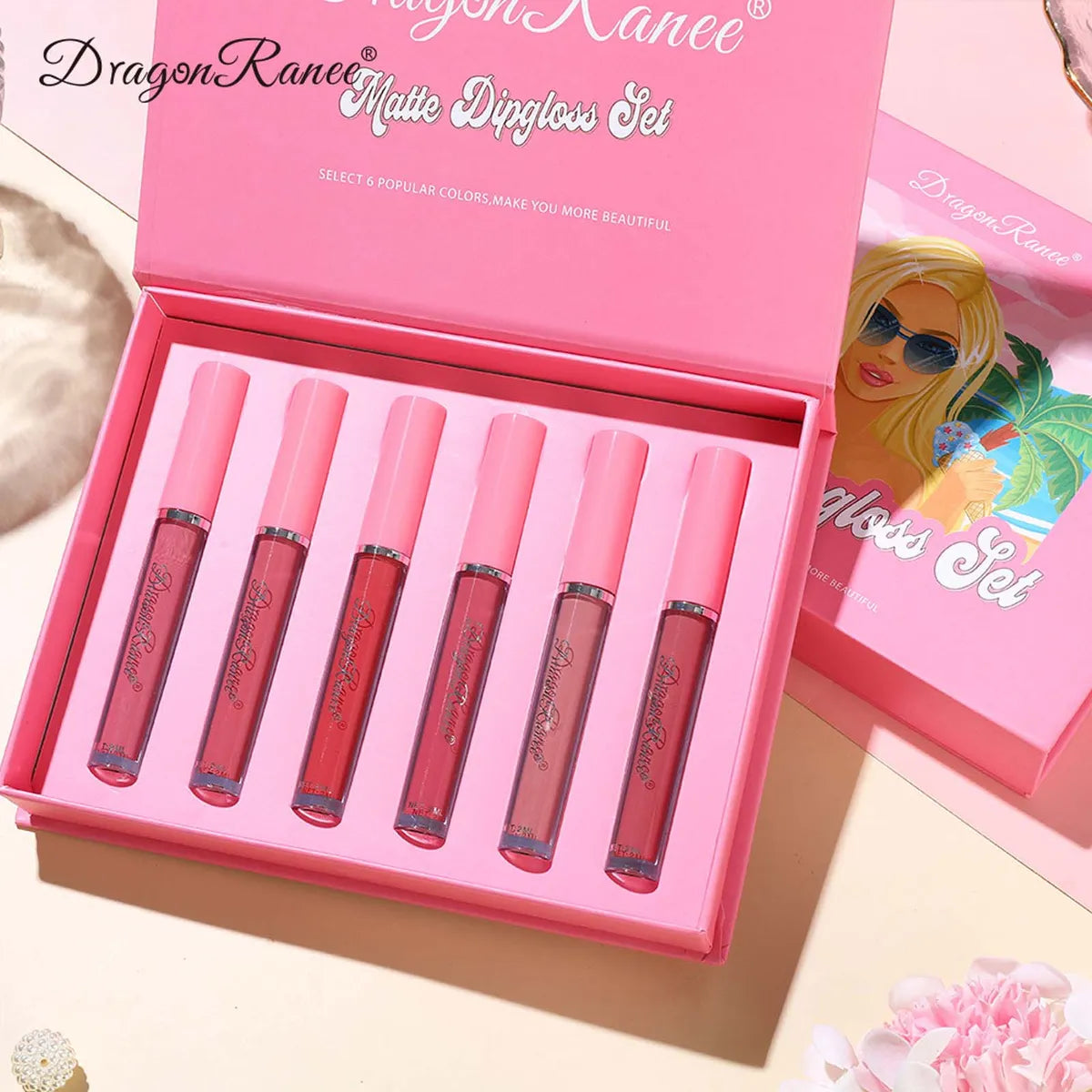 Lápiz Labial Mate en Caja de Seis Piezas – No Se Decolora