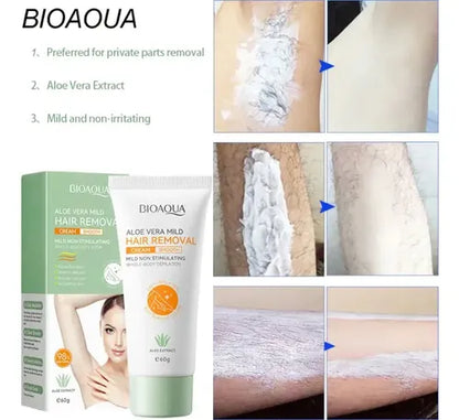 Set De Crema Depiladora Y Gel Calmante Aloe Bioaqua Ref BQY75208