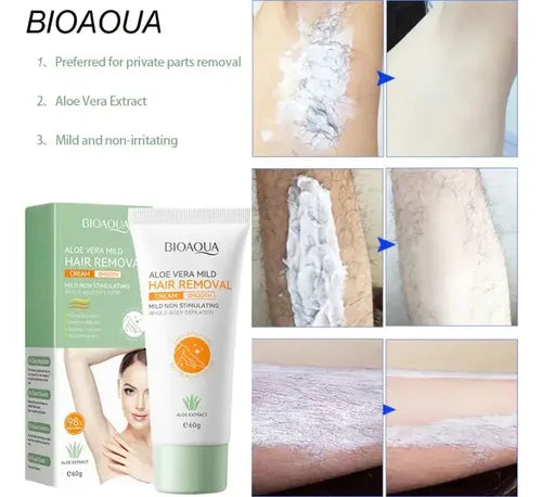 Set De Crema Depiladora Y Gel Calmante Aloe Bioaqua Ref BQY75208