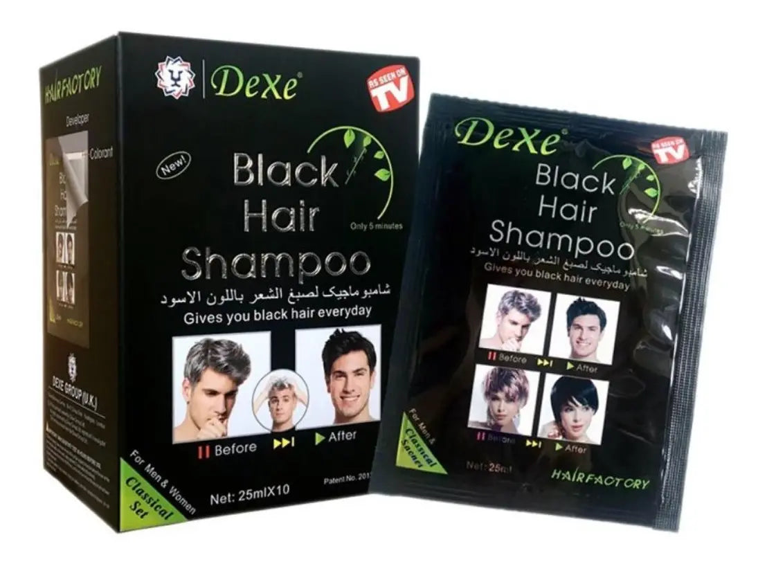 Shampoo Tinte Cubre Canas Dexe 10 Sobres 250 Ml Ref DX-2