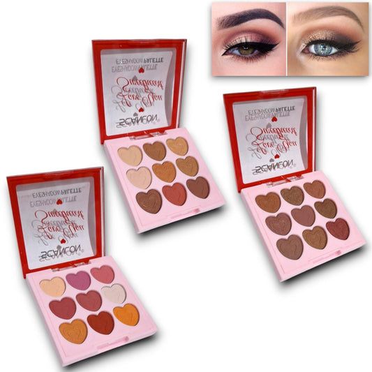 Paleta de sombras x9 tonos surtidos de corazoncito Love You Scanlon