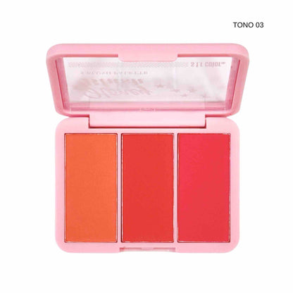 Rubor Compacto Honey Blush X3 Tonos | S.F.R Color