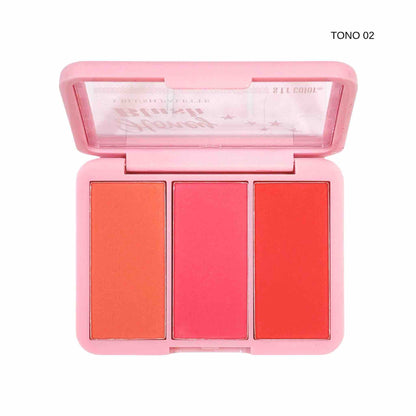 Rubor Compacto Honey Blush X3 Tonos | S.F.R Color