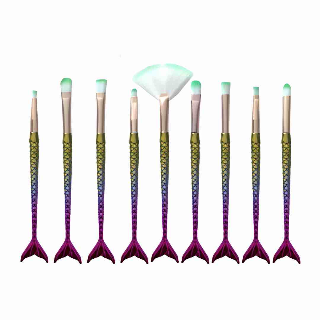 Kit de brochas x10 piezas | Forma de sirena
