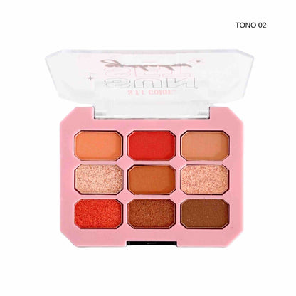 Paleta De Sombras Sun Set X9 Tonos | S.F.R Color