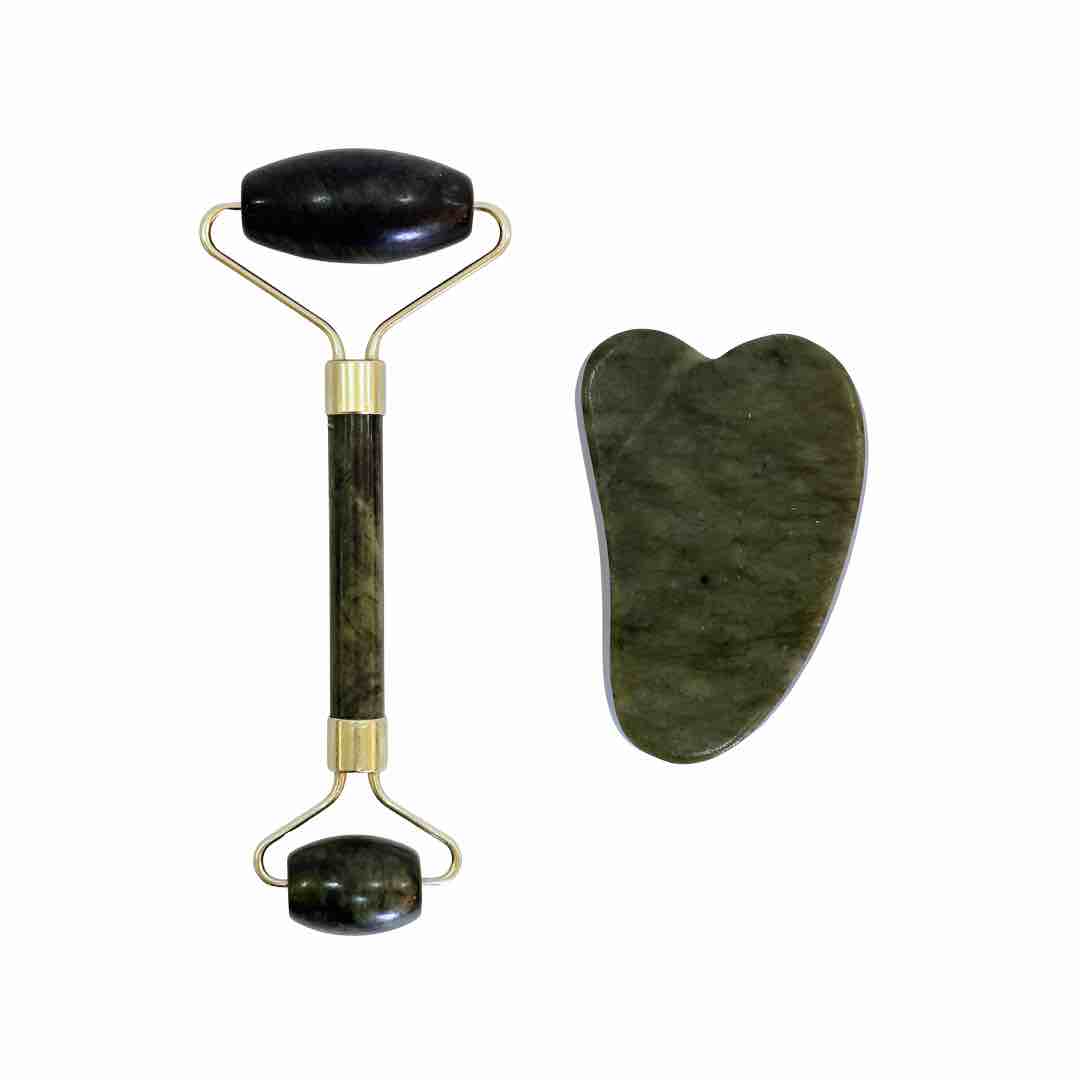 Kit Facial Rodillo + Piedra Guasha