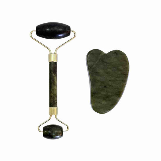 Kit Facial Rodillo + Piedra Guasha