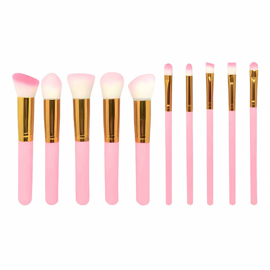 Kit de brochas x10 unidades kabuki - color surtido