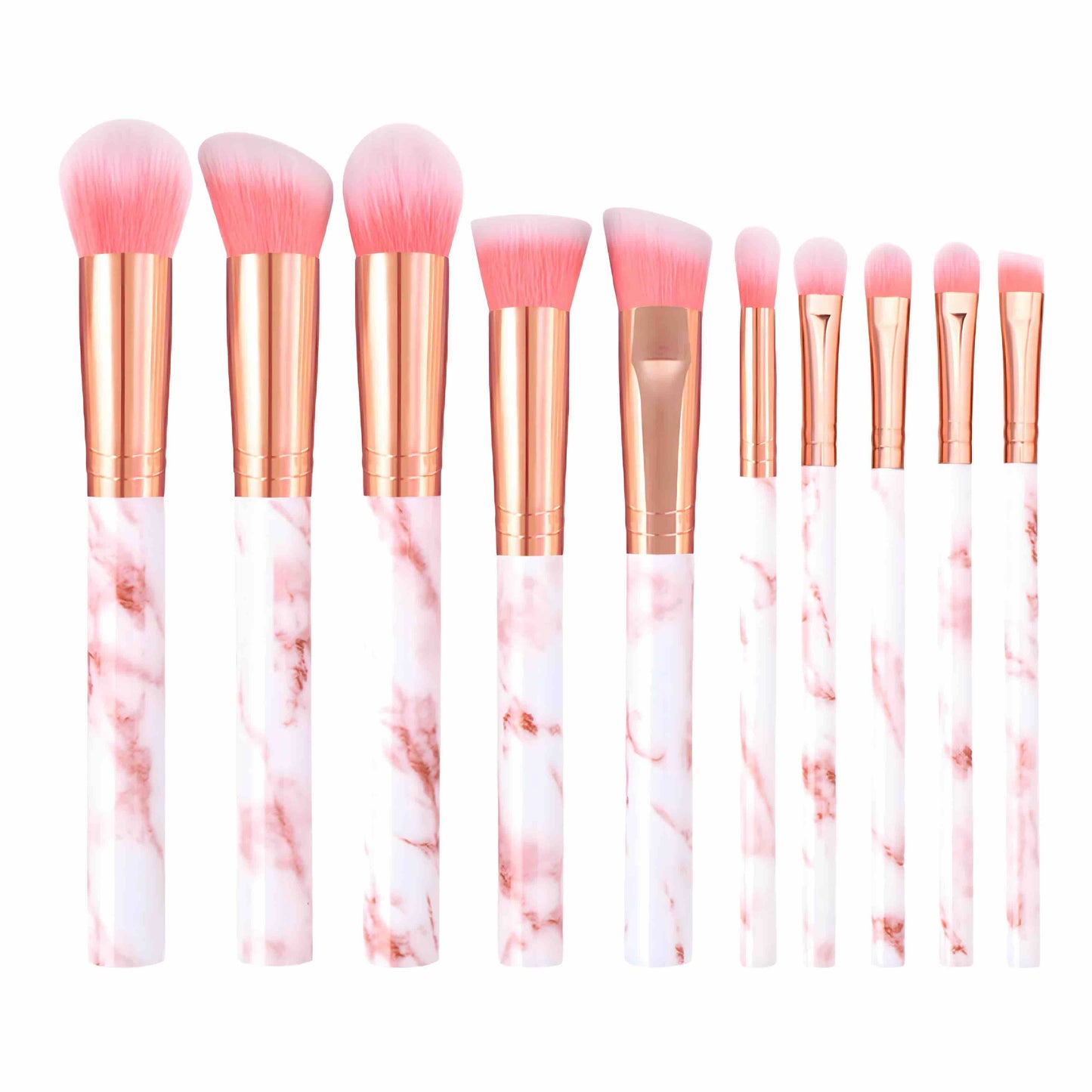 Kit de brochas x10 unidades kabuki mármol - color surtido