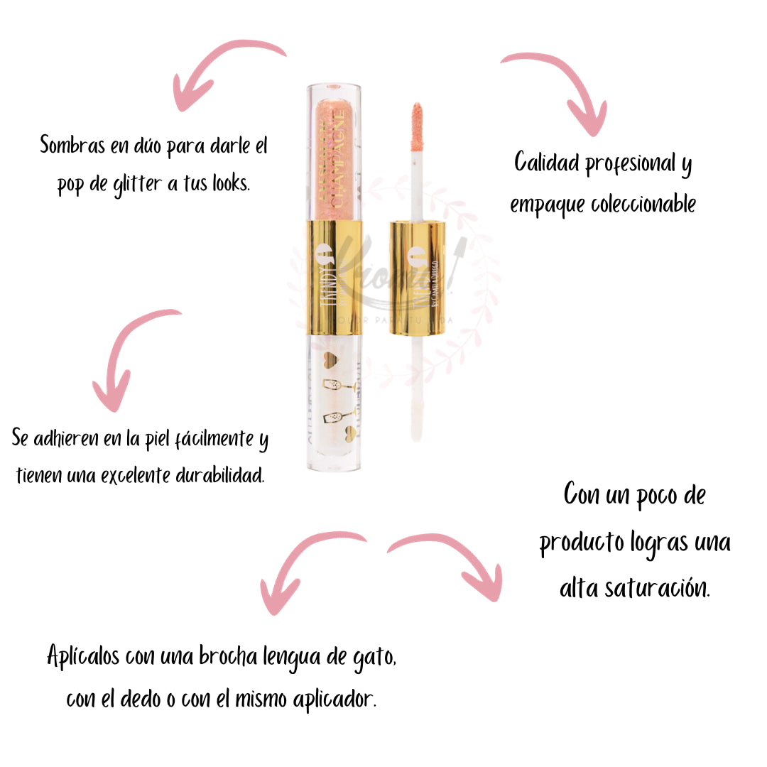 Sombra liquida glitter champagne Trendy