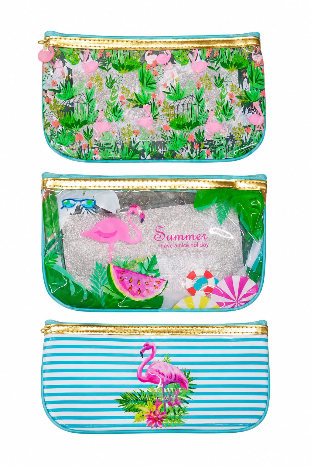 Cosmetiquera Transparente Tropical Paradise