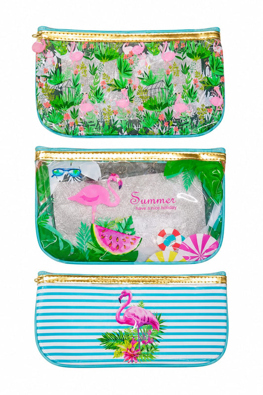 Cosmetiquera Transparente Tropical Paradise